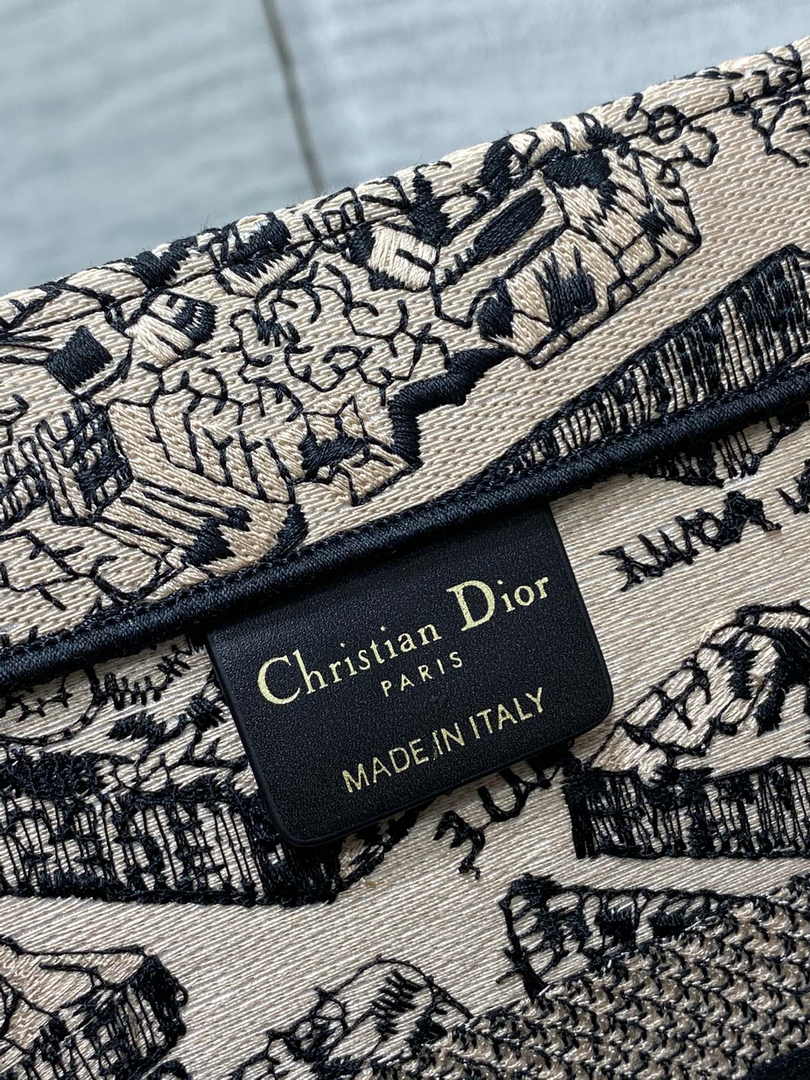 Medium Dior Book Tote M1296 Beige Plan de Paris Embroidery