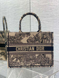 Dior Medium Book Tote M1296 Black Tiger Embroidery