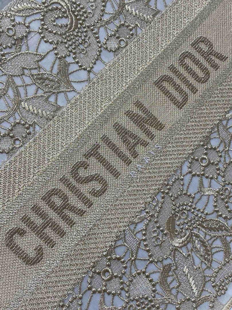 Dior Medium Book Tote M1296 Light Beige Flower Embroidery
