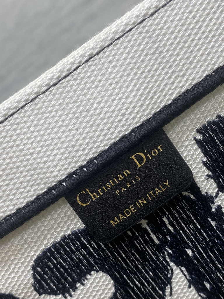 Medium Dior Book Tote M1296 White and Blue Miss Dior Graffiti Embroidery - Default Title - View 6