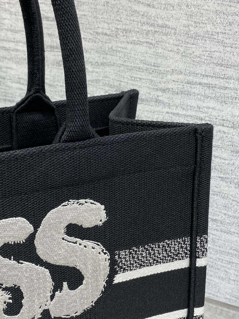 Medium Dior Book Tote M1296 Black Miss Dior Graffiti Embroidery - Default Title - View 7