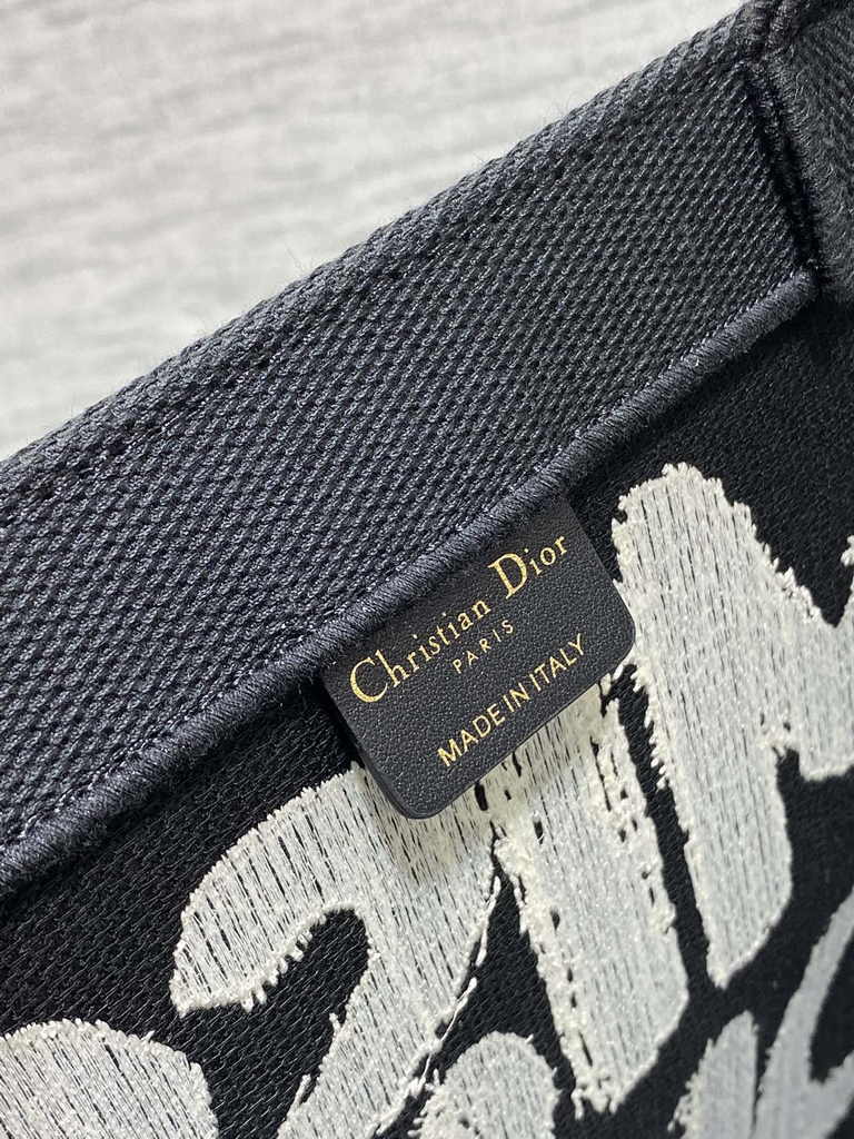 Medium Dior Book Tote M1296 Black Miss Dior Graffiti Embroidery - Default Title - View 6