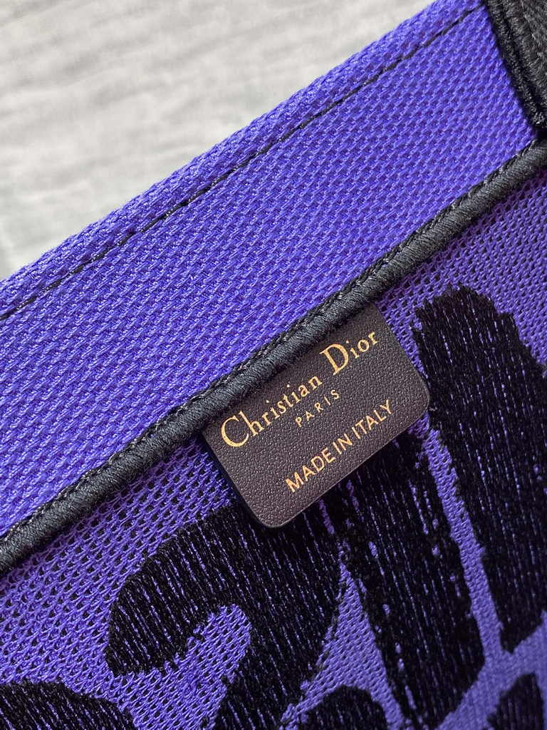 Medium Dior Book Tote M1296 Two-Tone Fuchsia and Purple Miss Dior Graffiti Embroidery - Default Title - View 6