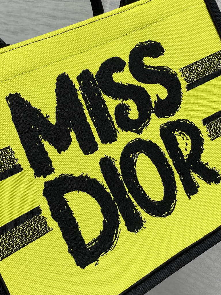 Medium Dior Book Tote M1296 Two-Tone Green and Blue Miss Dior Graffiti Embroidery - Default Title - View 8