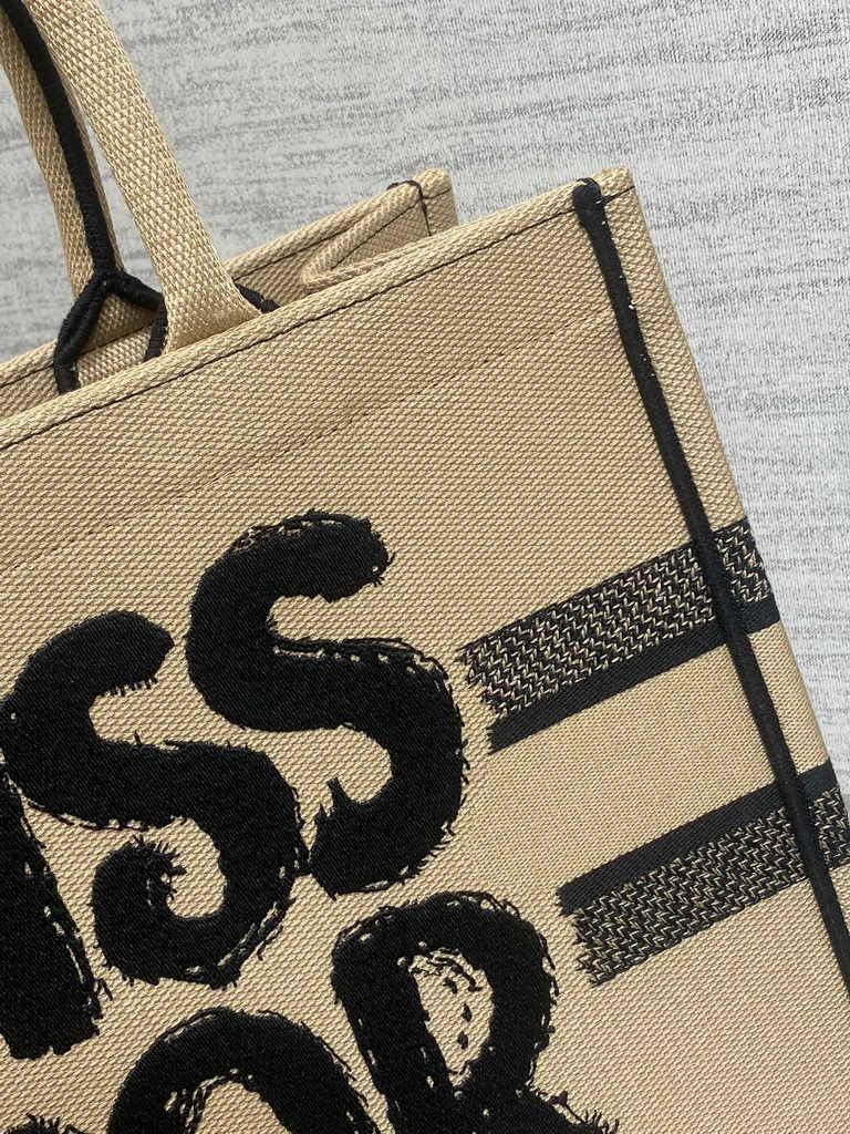 Medium Dior Book Tote M1296 Beige and Black Miss Dior Graffiti Embroidery - Default Title - View 7
