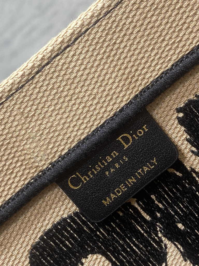 Medium Dior Book Tote M1296 Beige and Black Miss Dior Graffiti Embroidery - Default Title - View 6