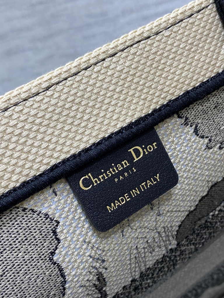 Medium Dior Book Tote M1296 Apricot Peony Embroidery - Default Title - View 6