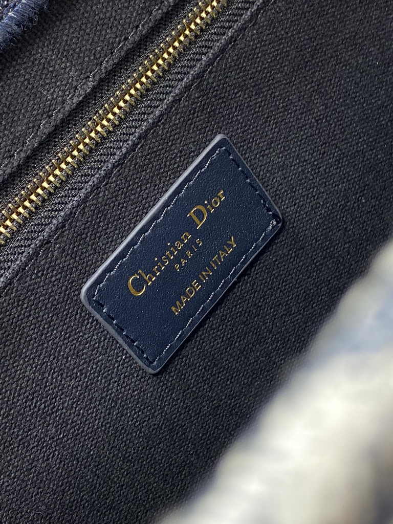 Medium Dior Book Tote M1296 Blue and Ecru Toile de Jouy Reverse Embroidery - Default Title - View 6