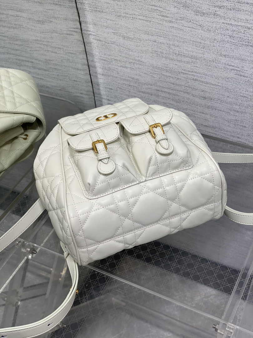 Medium Dior Caro Backpack M6301 Beige Macrocannage Lambskin - Default Title - View 7