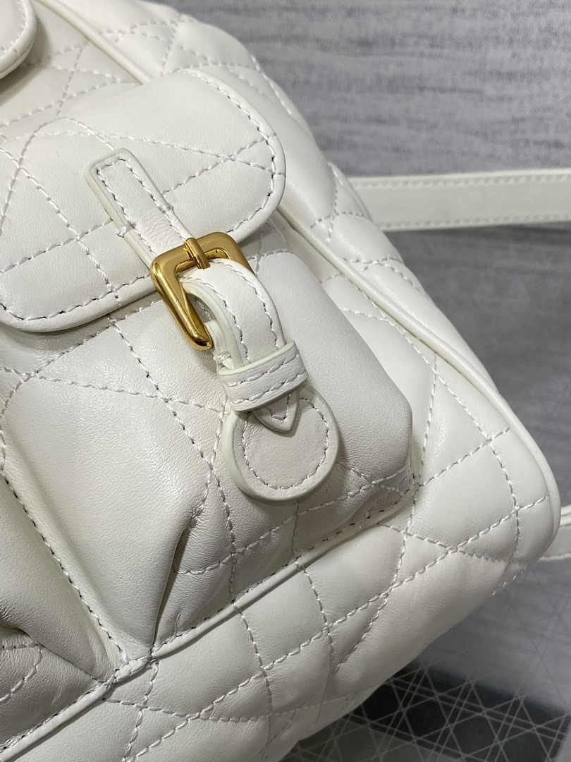 Medium Dior Caro Backpack M6301 Beige Macrocannage Lambskin - Default Title - View 8