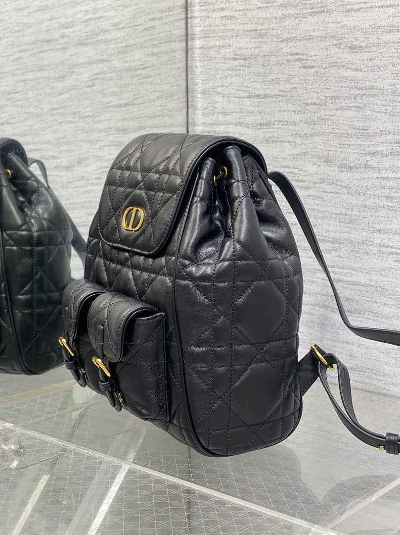 Medium Dior Caro Backpack M6301 Black Macrocannage Lambskin - Default Title - View 4