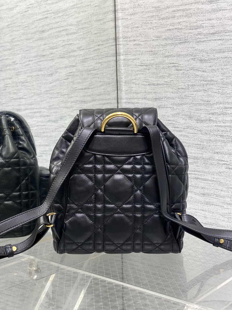 Medium Dior Caro Backpack M6301 Black Macrocannage Lambskin - Default Title - View 5
