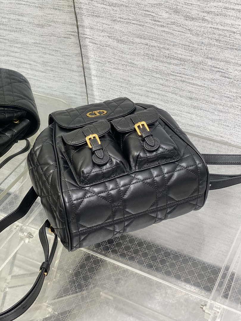 Medium Dior Caro Backpack M6301 Black Macrocannage Lambskin - Default Title - View 7