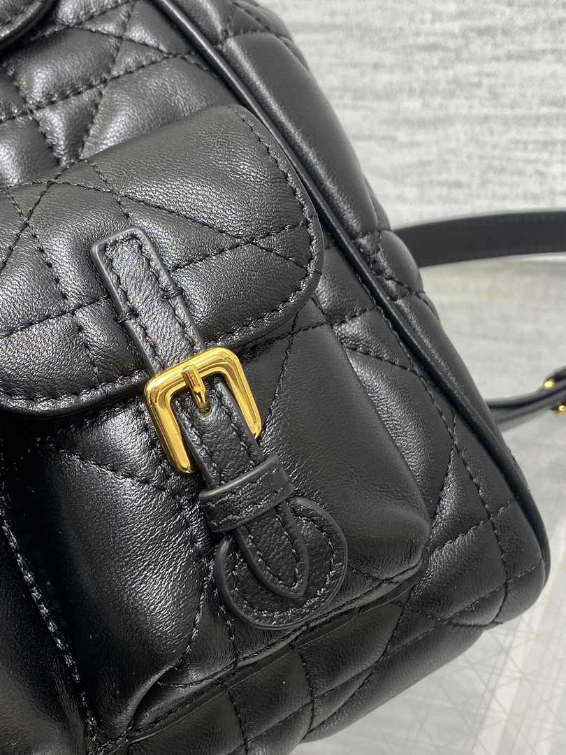 Medium Dior Caro Backpack M6301 Black Macrocannage Lambskin - Default Title - View 8