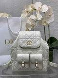 Medium Dior Caro Backpack M6301 Beige Macrocannage Lambskin - Default Title - View 1