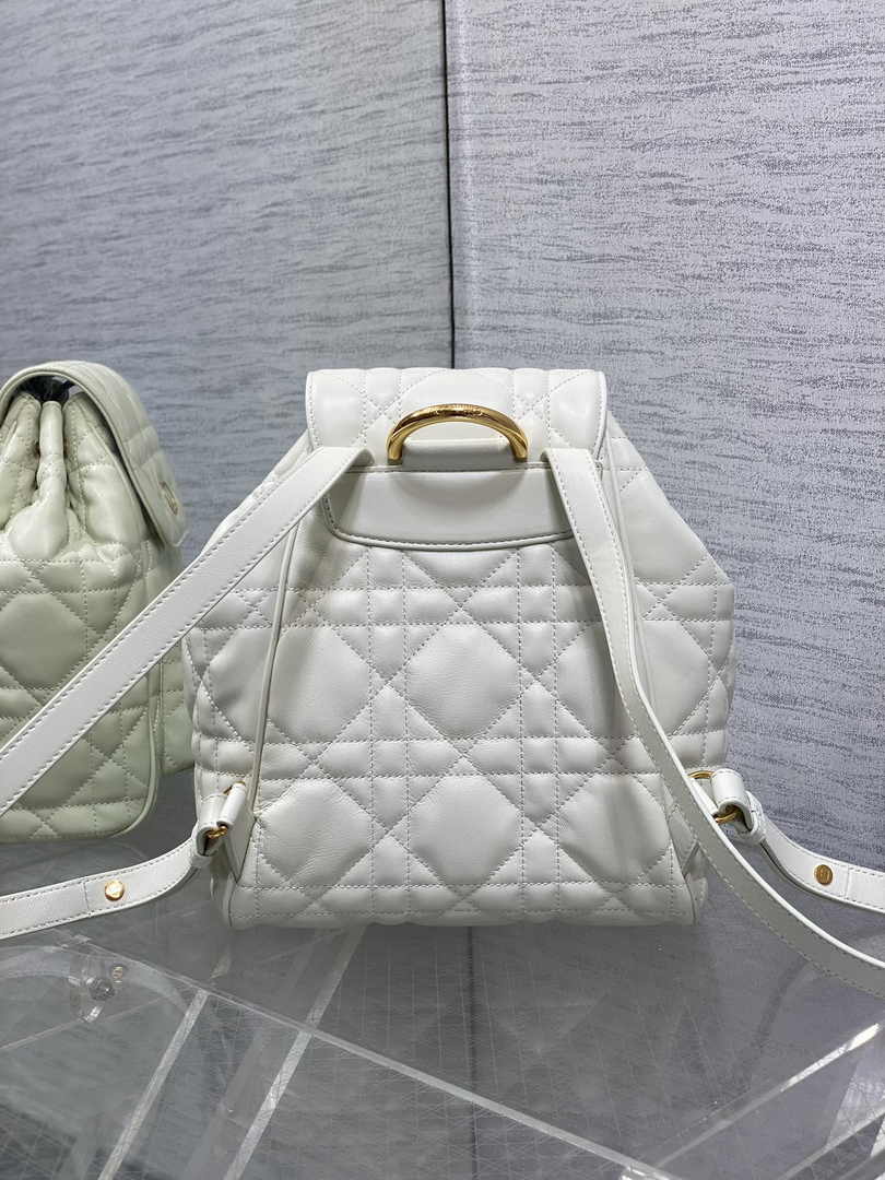 Medium Dior Caro Backpack M6301 Beige Macrocannage Lambskin - Default Title - View 5