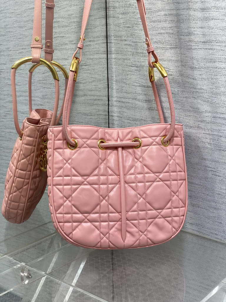 Medium Dior Nolita Bag M2312 Pink Macrocannage Lambskin - Default Title - View 1