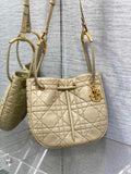 Medium Dior Nolita Bag M2312 Apricot Macrocannage Lambskin - Default Title - View 1