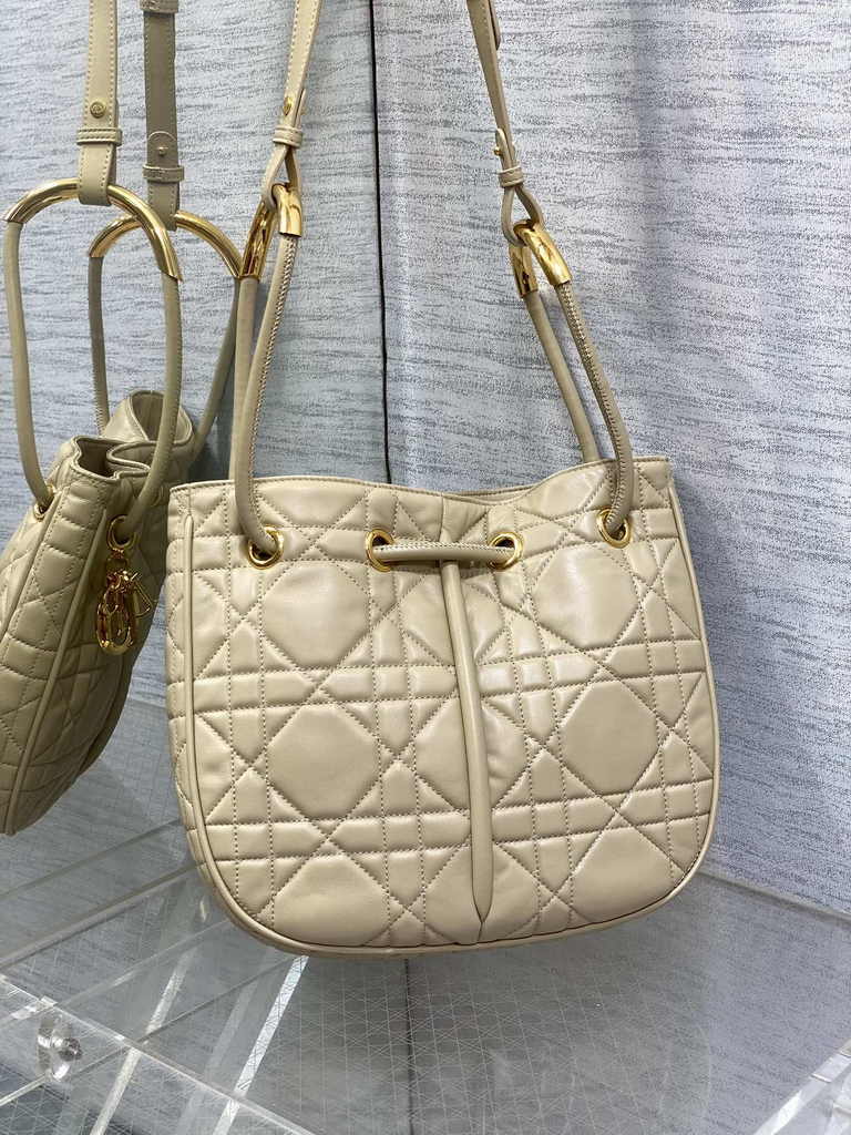 Medium Dior Nolita Bag M2312 Apricot Macrocannage Lambskin - Default Title - View 2