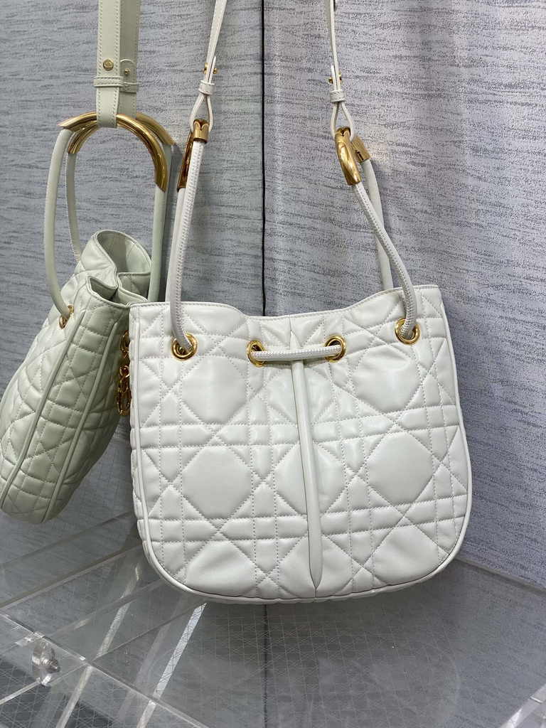 Medium Dior Nolita Bag M2312 White Macrocannage Lambskin - Default Title - View 2