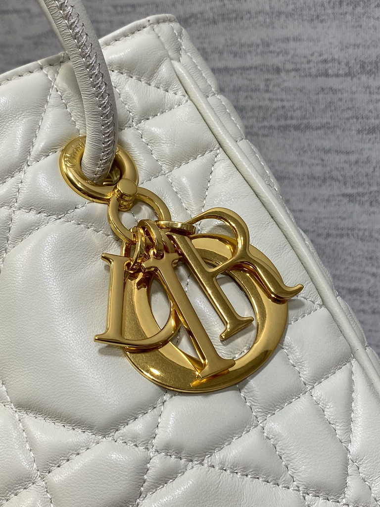 Medium Dior Nolita Bag M2312 White Macrocannage Lambskin - Default Title - View 5