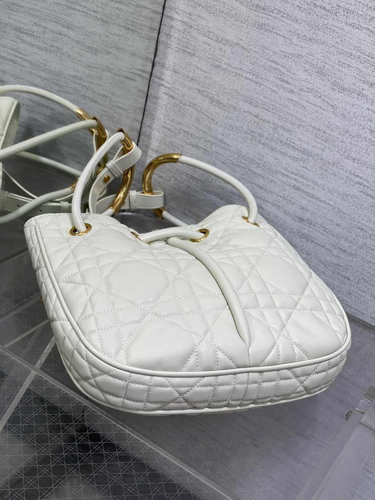 Medium Dior Nolita Bag M2312 White Macrocannage Lambskin - Default Title - View 3