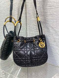 Medium Dior Nolita Bag M2312 Black Macrocannage Lambskin - Default Title - View 1
