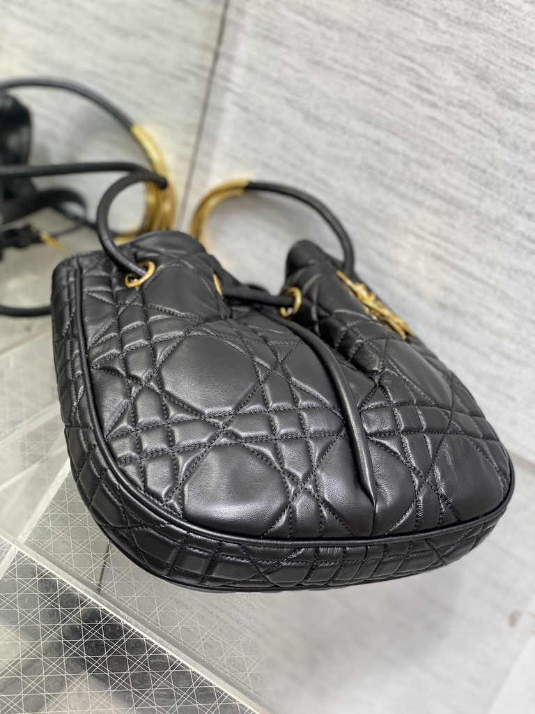 Medium Dior Nolita Bag M2312 Black Macrocannage Lambskin - Default Title - View 3