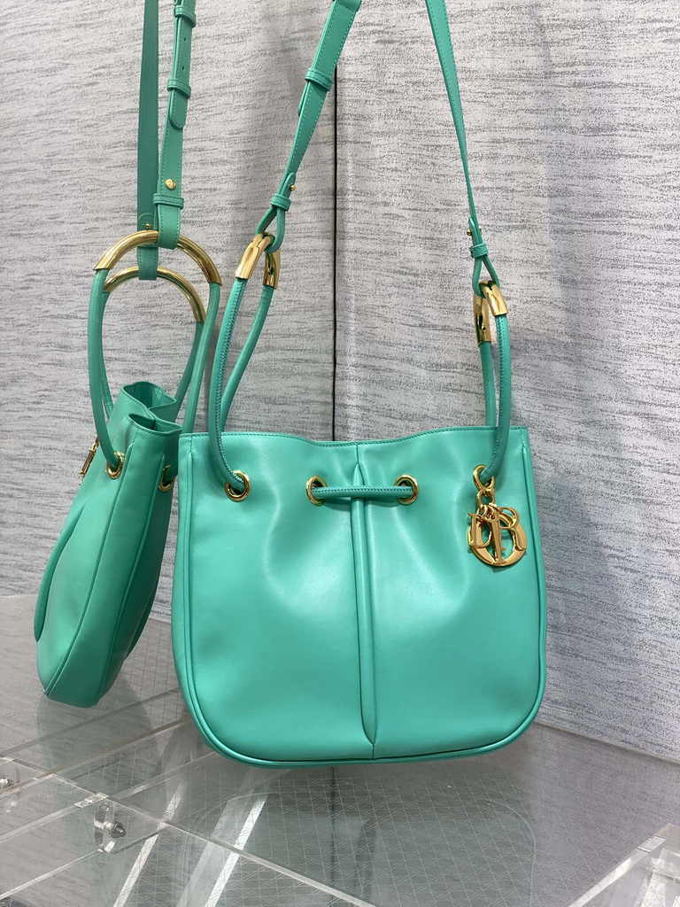 Medium Dior Nolita Bag M2312 Green Macrocannage Lambskin - Default Title - View 1