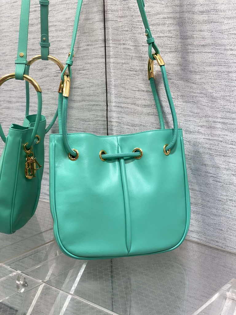 Medium Dior Nolita Bag M2312 Green Macrocannage Lambskin - Default Title - View 2