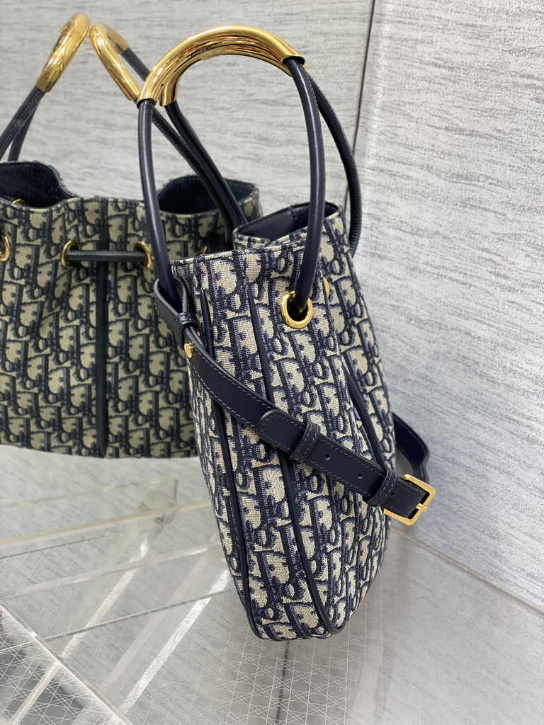 Medium Dior Nolita Bag M2312 Blue Dior Oblique Jacquard - Default Title - View 3