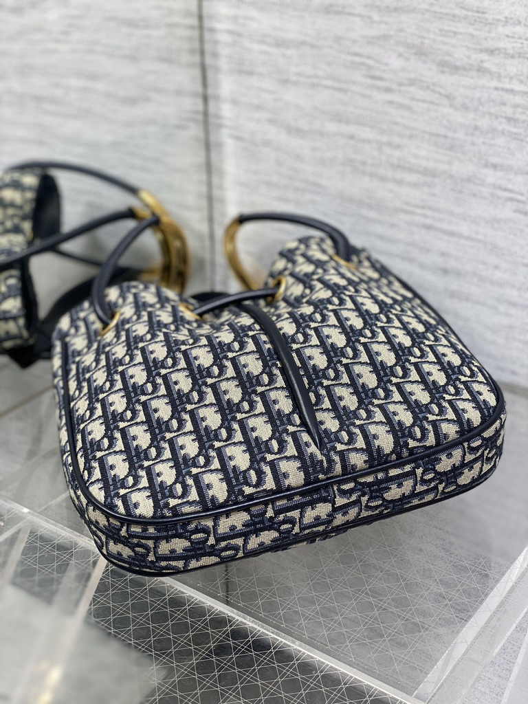 Medium Dior Nolita Bag M2312 Blue Dior Oblique Jacquard - Default Title - View 4