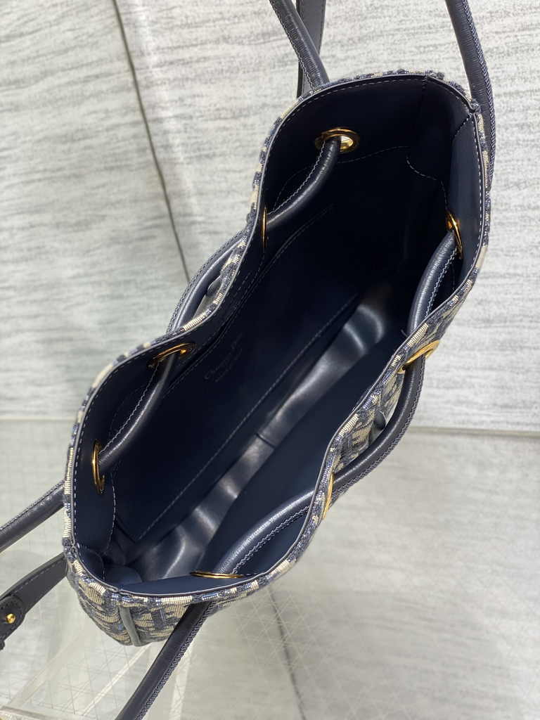 Medium Dior Nolita Bag M2312 Blue Dior Oblique Jacquard - Default Title - View 5