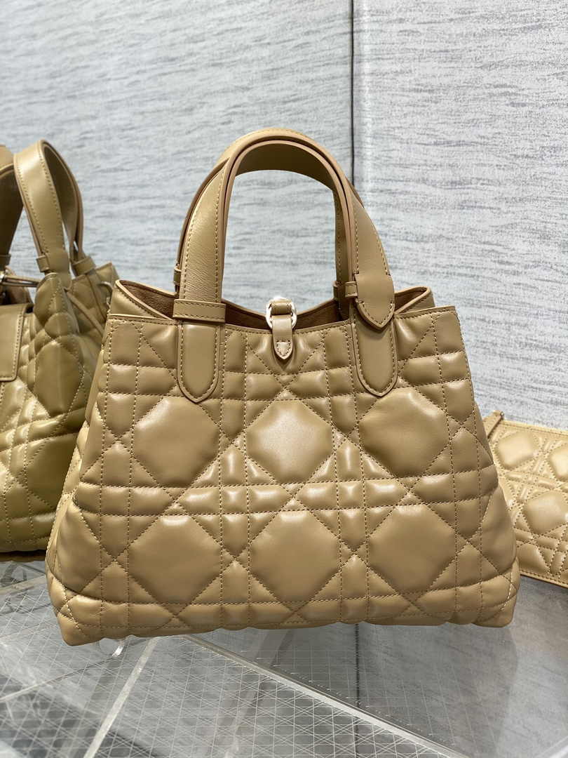 Medium Dior Toujours Bag M2821 Tan Macrocannage Calfskin - Default Title - View 4