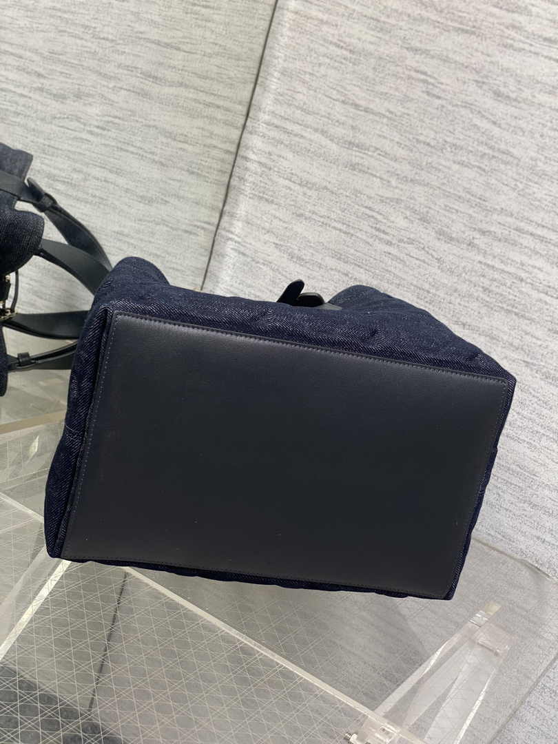 Medium Dior Toujours Bag M2821 Blue Graphic Cannage Denim - Default Title - View 8