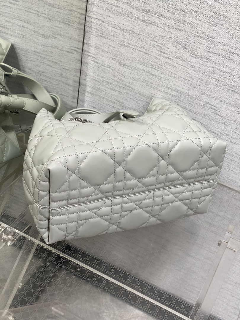 Medium Dior Toujours Bag M2821 Gray Macrocannage Calfskin - Default Title - View 8