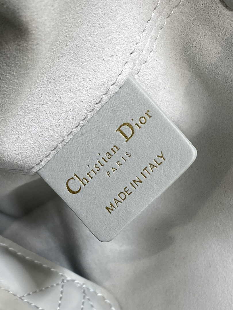 Medium Dior Toujours Bag M2821 Gray Macrocannage Calfskin - Default Title - View 10