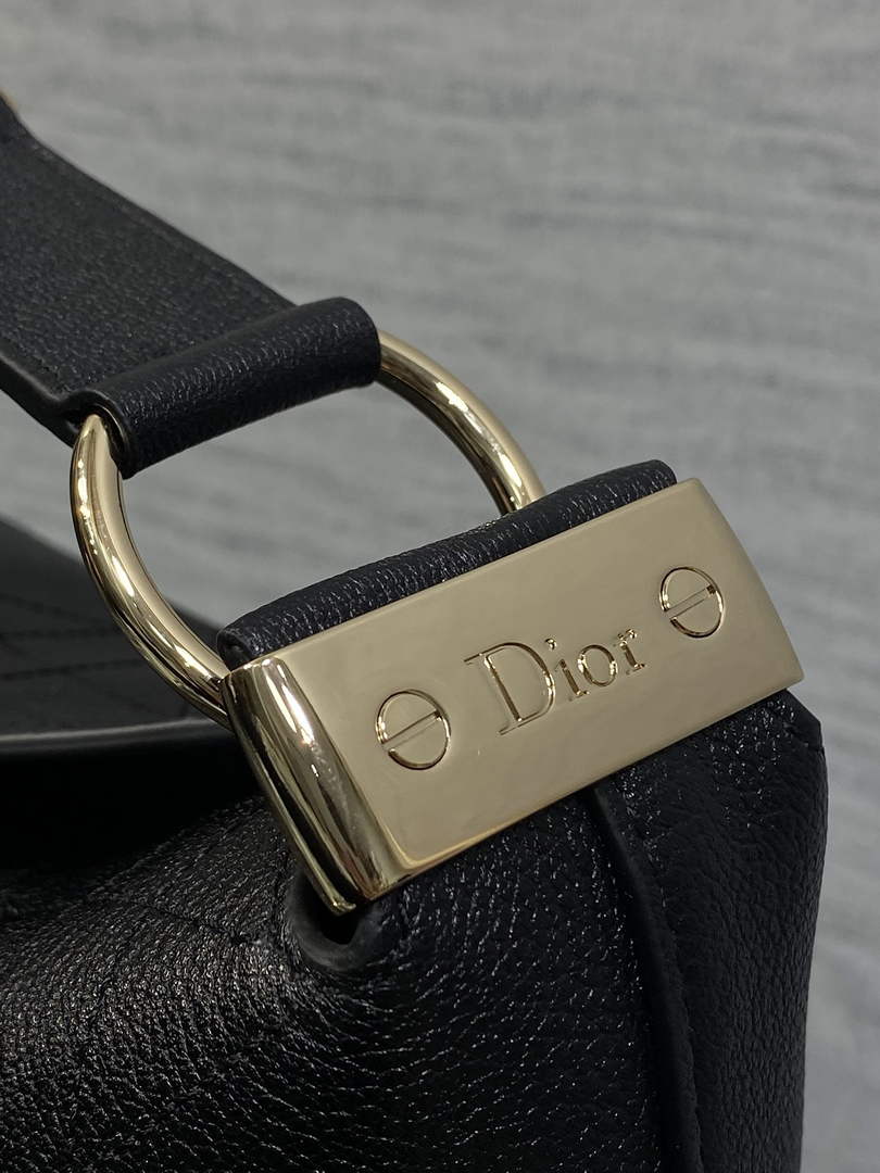 Medium Diorly Bag – Black Flat Cannage Calfskin M1412