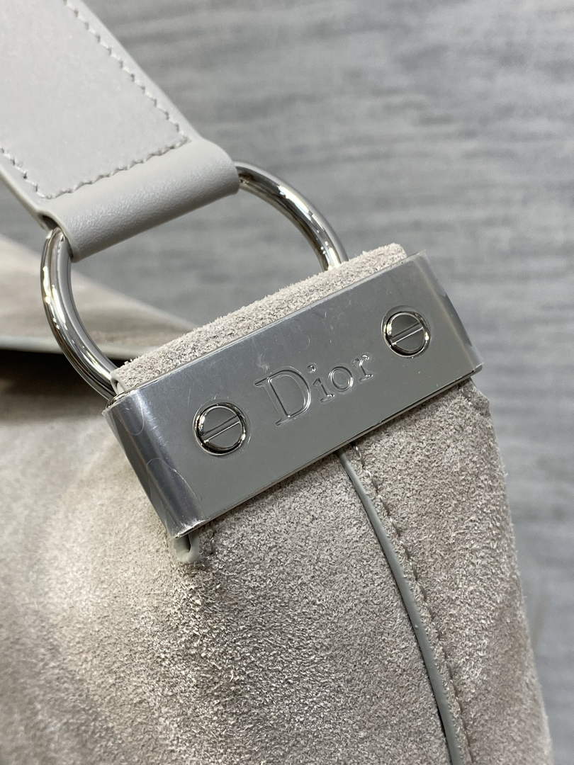 Medium Diorly Bag – Gray Suede Calfskin M1412