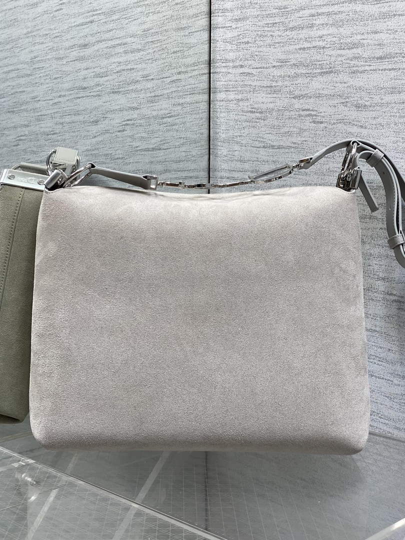 Medium Diorly Bag – Gray Suede Calfskin M1412