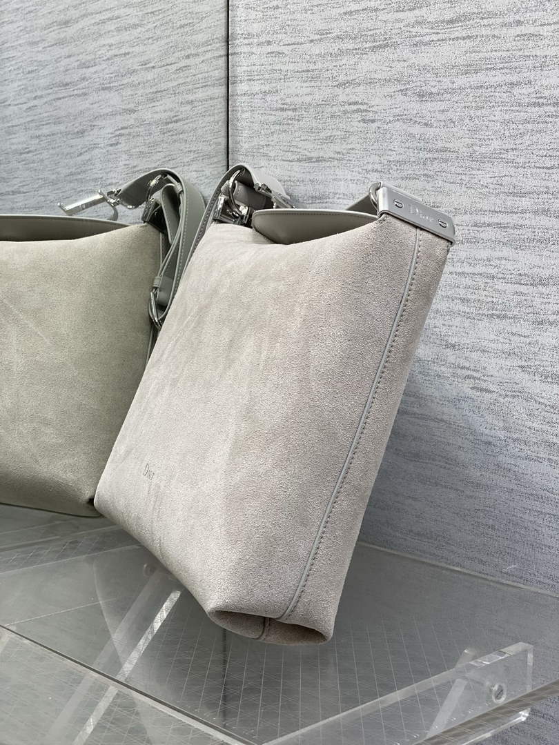 Medium Diorly Bag – Gray Suede Calfskin M1412