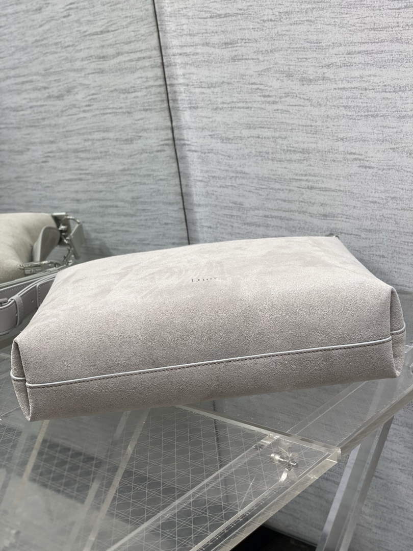 Medium Diorly Bag – Gray Suede Calfskin M1412