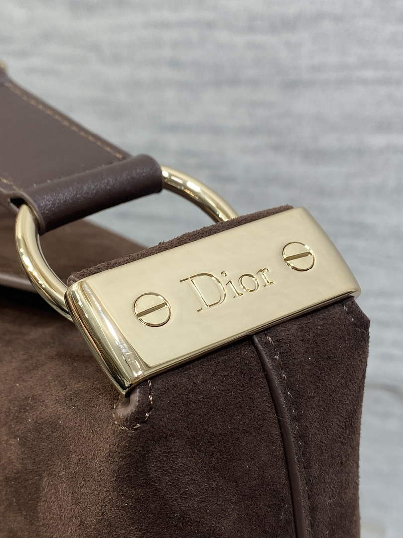 Medium Diorly Bag – Chocolate Suede Calfskin M1412