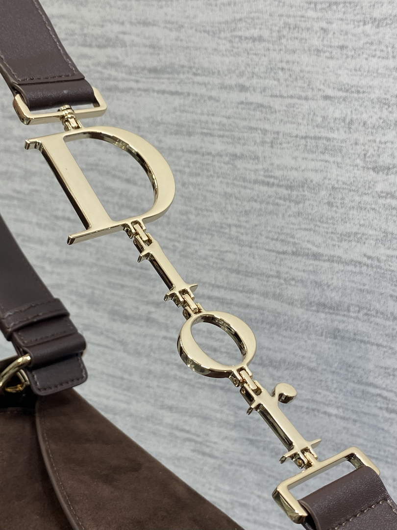 Medium Diorly Bag – Chocolate Suede Calfskin M1412