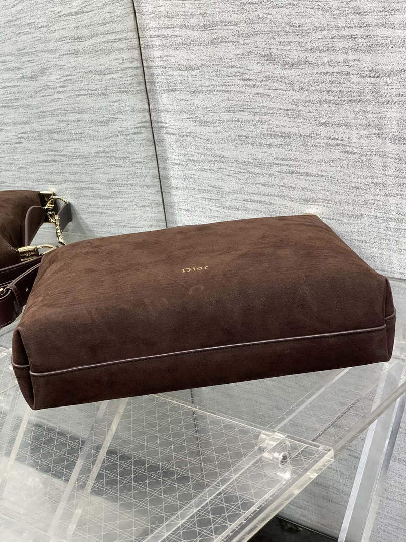 Medium Diorly Bag – Chocolate Suede Calfskin M1412