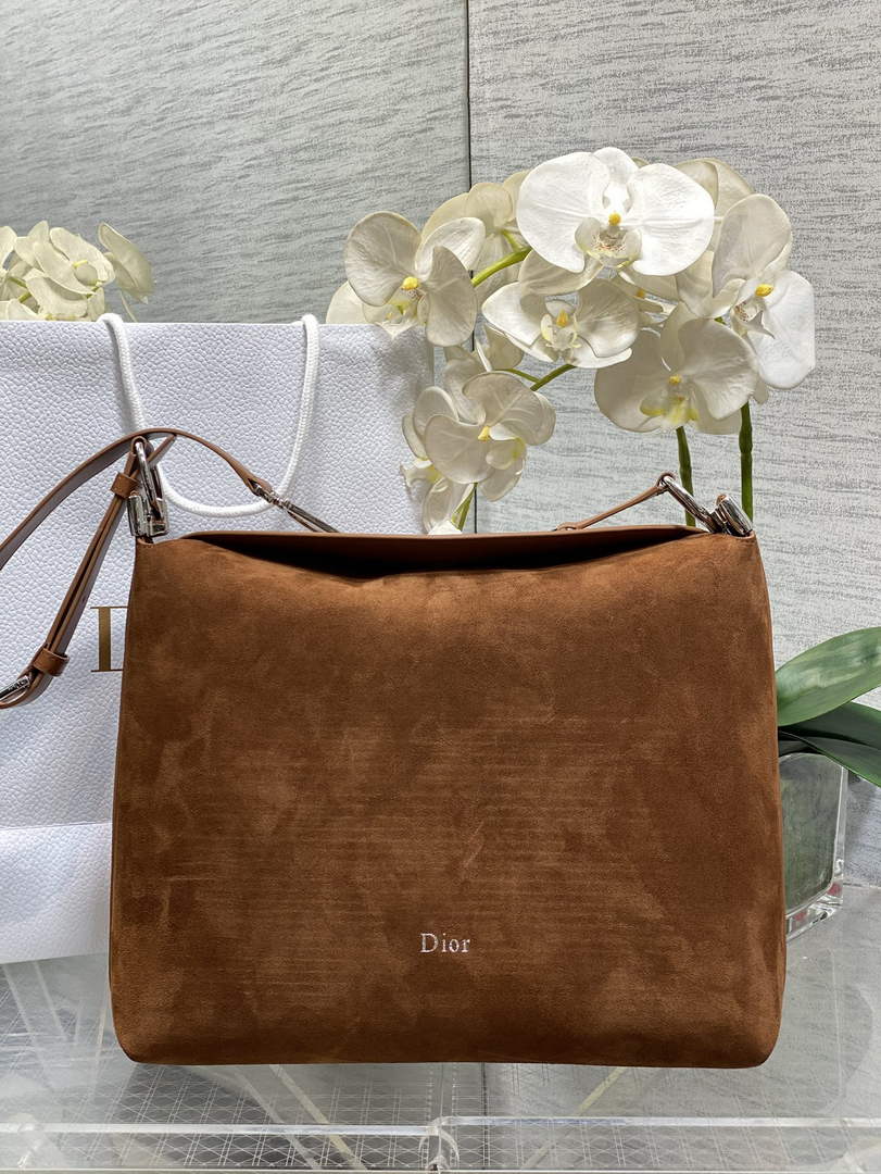 Medium Diorly Bag – Golden Saddle Suede Calfskin M1412
