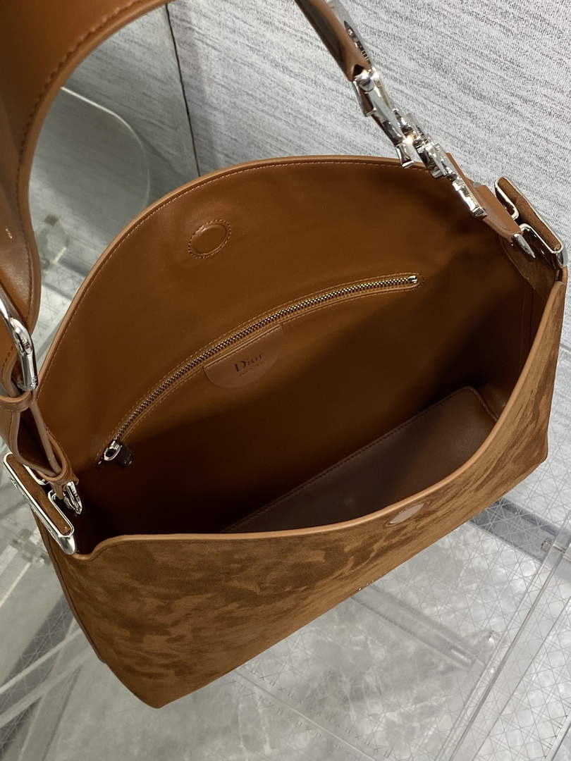 Medium Diorly Bag – Golden Saddle Suede Calfskin M1412