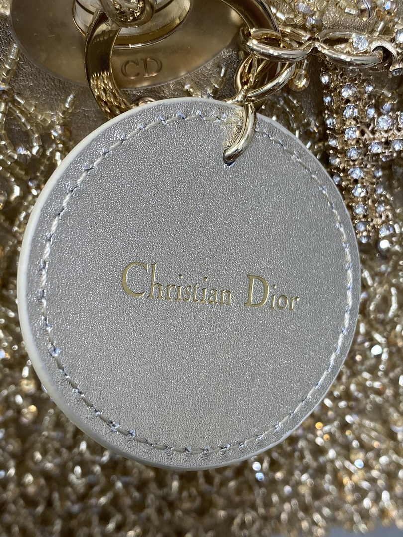 Medium Lady Dior Bag M0565 Silver Cannage Calfskin - Default Title - View 9