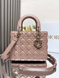 Medium Lady Dior Bag M0565 Pink Cannage Lambskin - Default Title - View 1