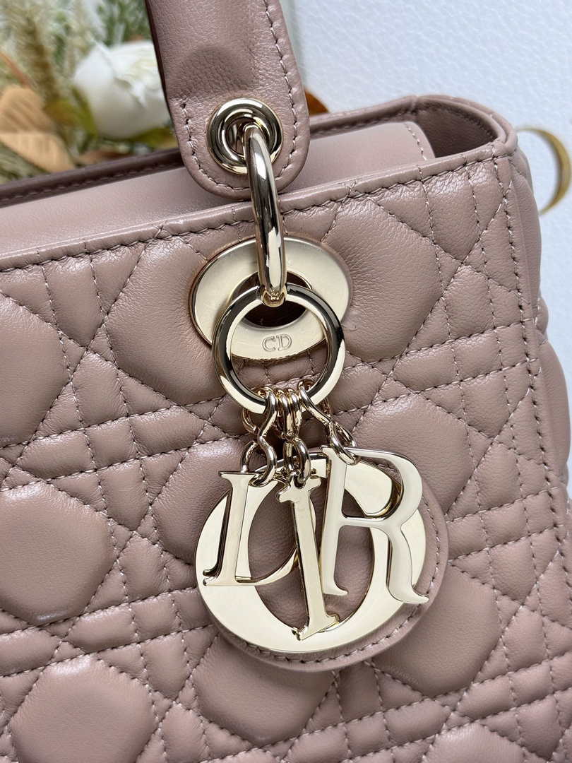 Medium Lady Dior Bag M0565 Pink Cannage Lambskin - Default Title - View 2